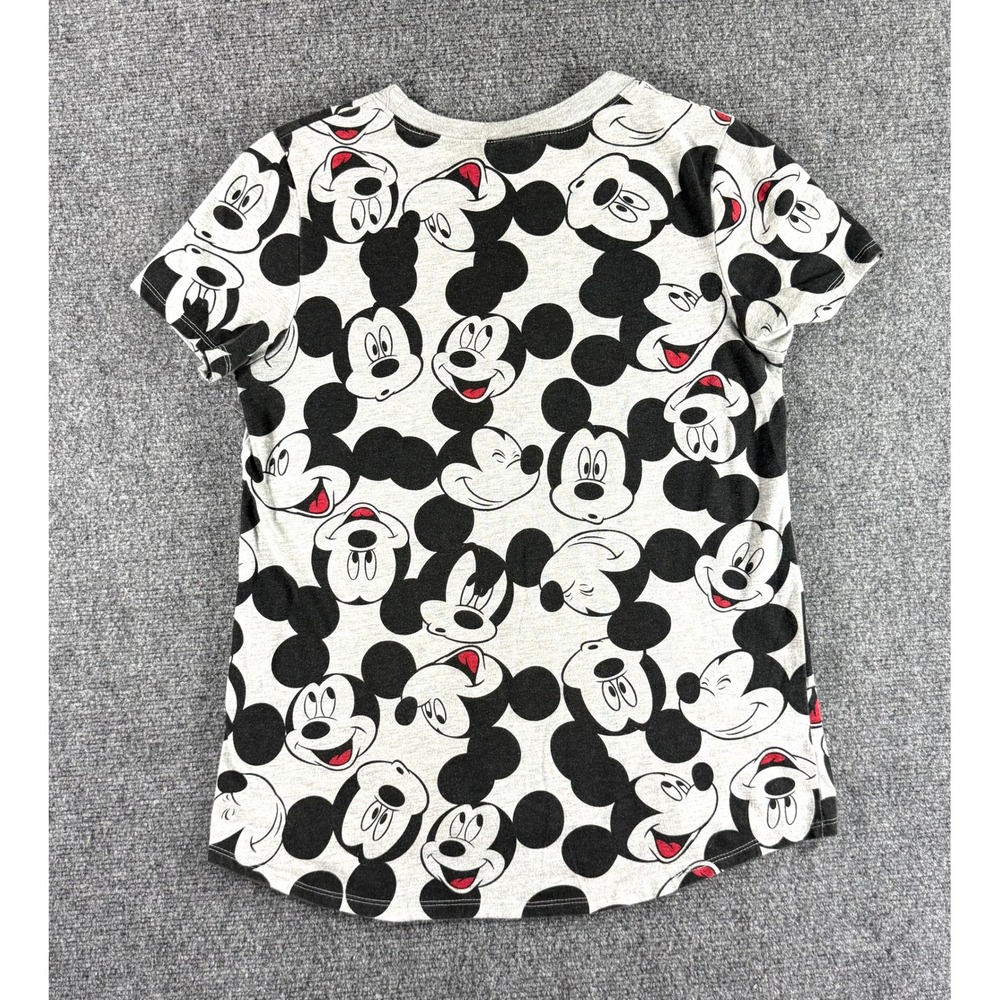 Disney Mickey Mouse All Over Print T-Shirt Gray Short Sleeve Crew Neck Medium - Picture 2 of 6